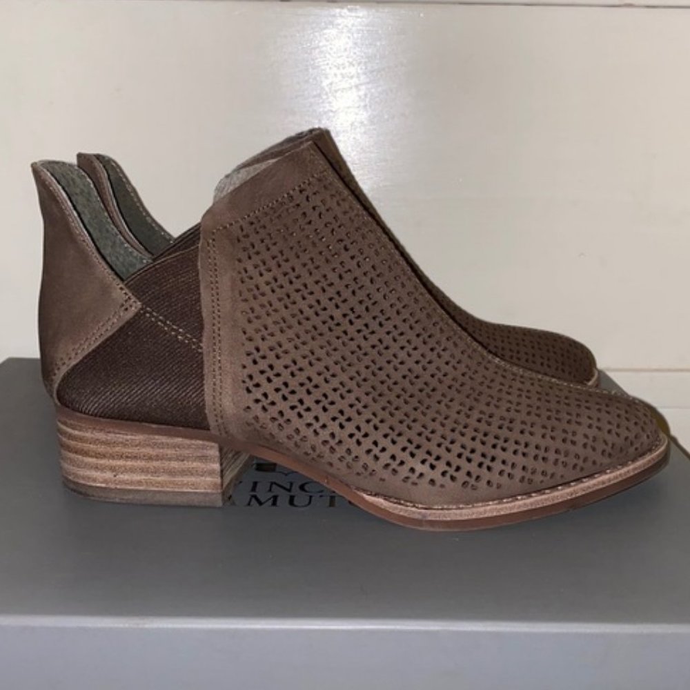 Vince Camuto Perforated cut outs Suede Flat bootie  Rare Size